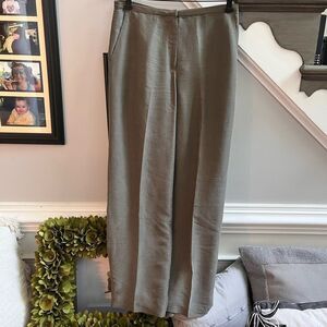 Eileen Fisher Gray 100% Dupioni Silk Pants sz PS EUC